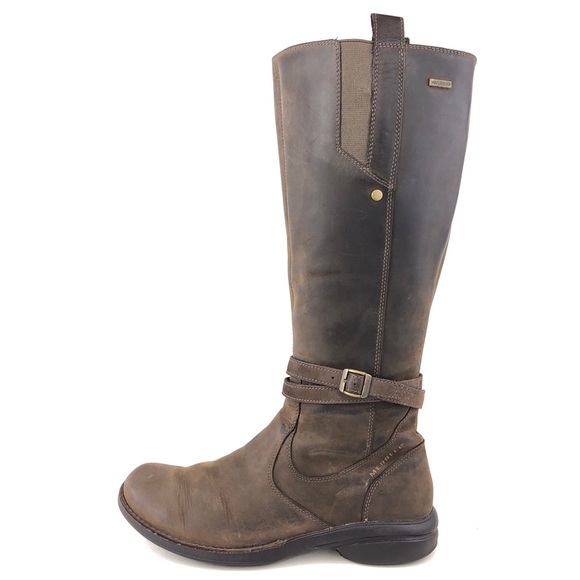 Merrell Captiva Tall Brown Leather Riding Boots 7.5 - Picture 1 of 14